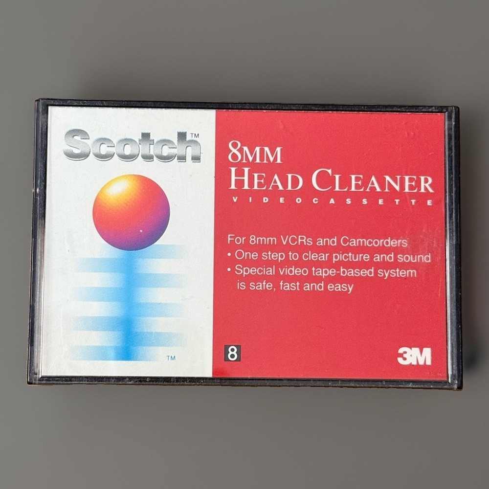 Scotch 8mm Head Cleaner Video Cassette - For 8mm VCRs and Camcorders